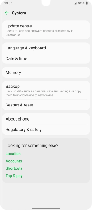 Press Update centre.