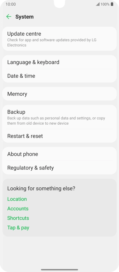 Press Update centre.