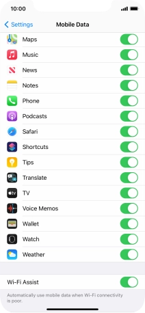 Press the indicator next to 