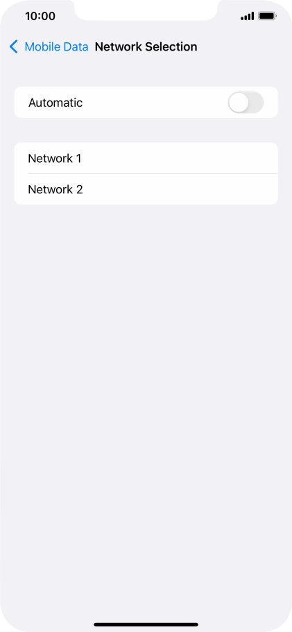 If you turn off the function, press the required network.
