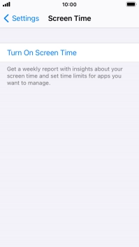 Press Turn On Screen Time.