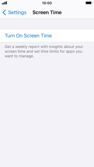Press Turn On Screen Time.