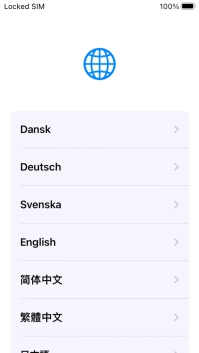 Press the required language.