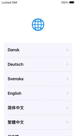 Press the required language.