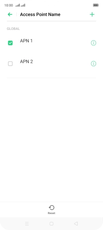 Press the field next to the data connection to activate it. Press the field next to the data connection to activate it.