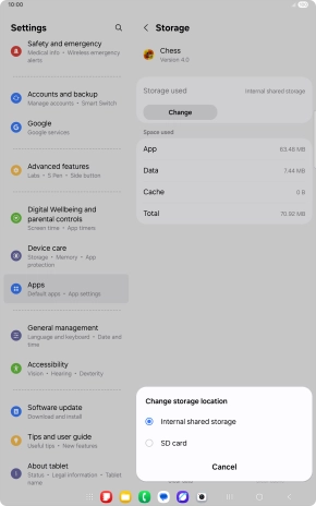 Press the name of the memory card.