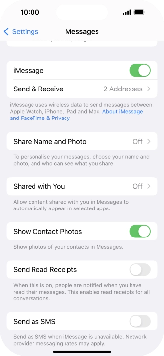 Press the indicator next to 
