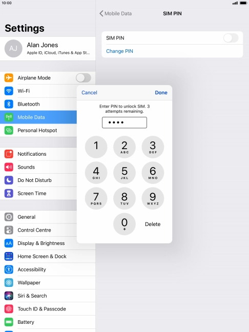 Key in your PIN and press Done. Key in your PIN and press Done.