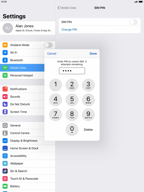Key in your PIN and press Done. Key in your PIN and press Done.