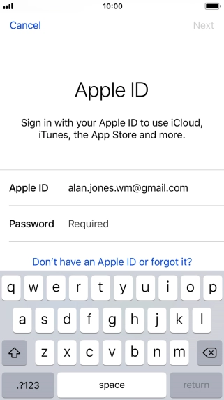 Press the field next to 