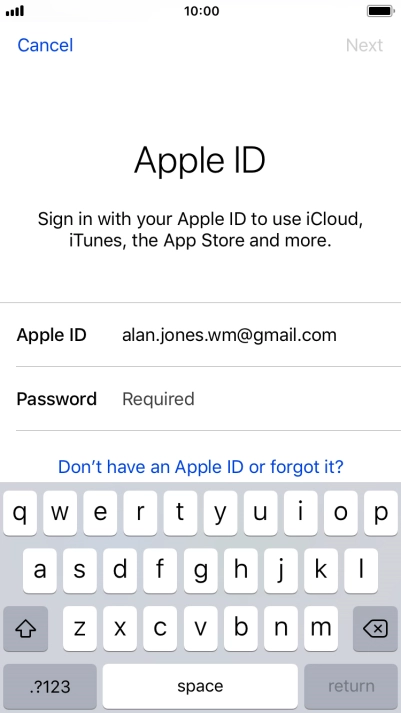 Press the field next to 