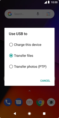 Press Transfer files.