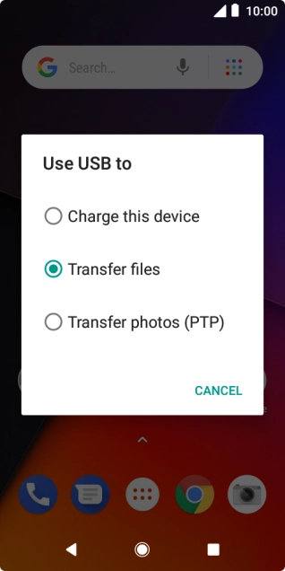 Press Transfer files.
