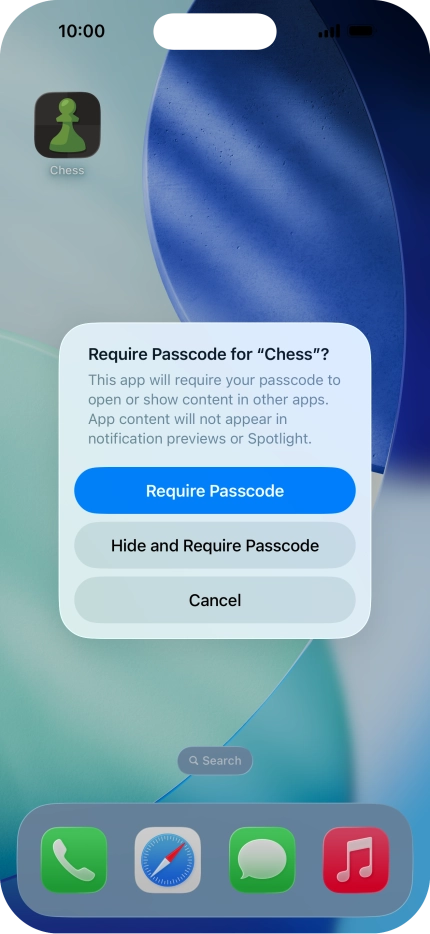 Press Require Passcode.