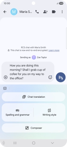 To check your text for grammatical and spelling errors, press Spelling and grammar and follow the instructions on the screen to use the function.