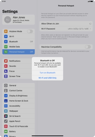 If Wi-Fi is turned on, press Wi-Fi and USB Only. If Wi-Fi is turned on, press Wi-Fi and USB Only.