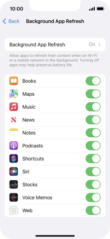 Press Background App Refresh.