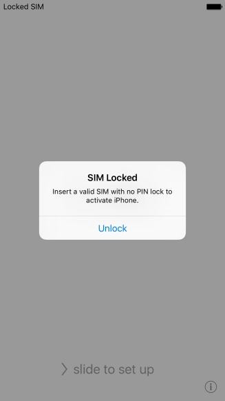 If your SIM is locked, press Unlock.