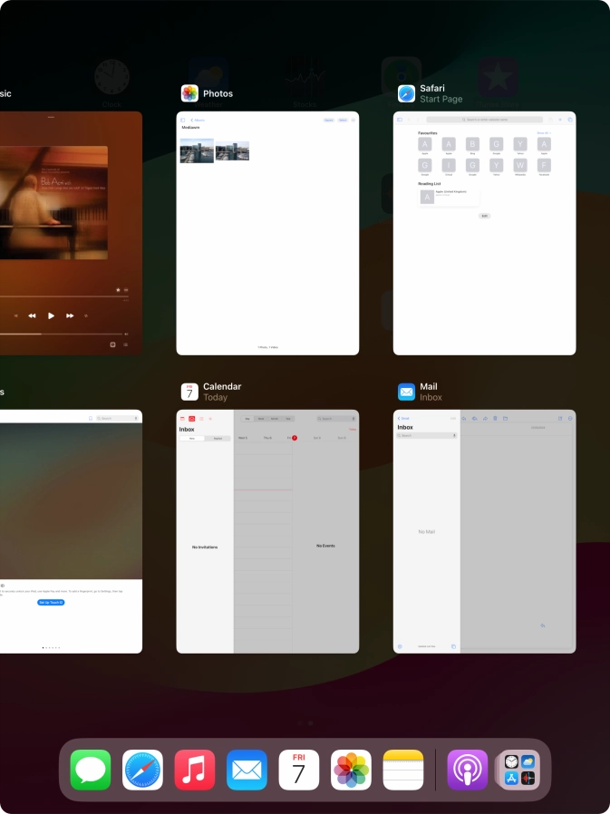 Slide upwards on the required application to end it.