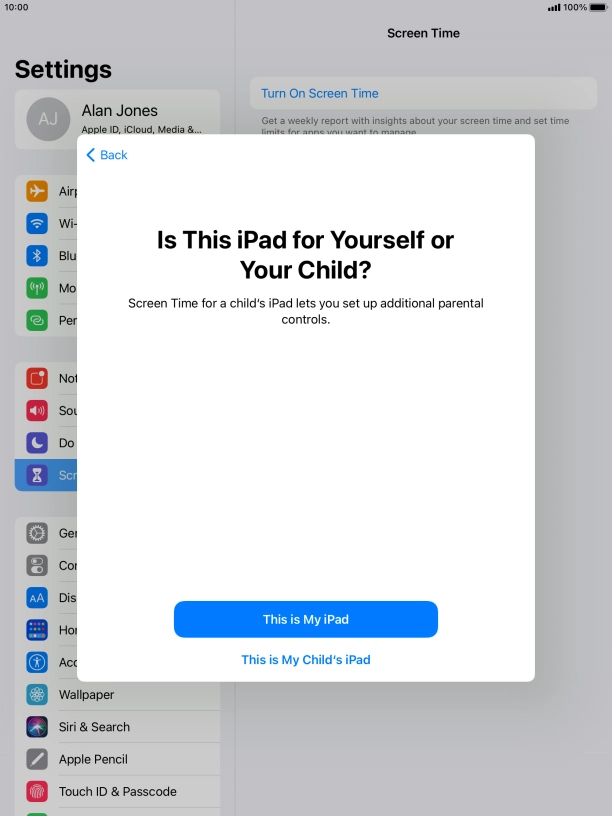 Press This is My iPad.