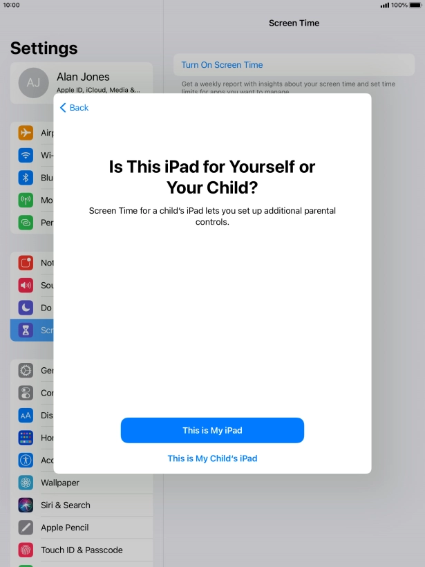Press This is My iPad.