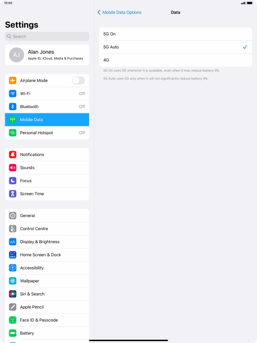 Press the required network mode. Press the required network mode.