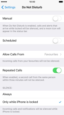 Press the indicator next to 