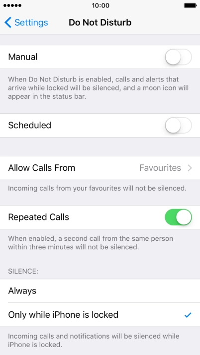 Press the indicator next to 
