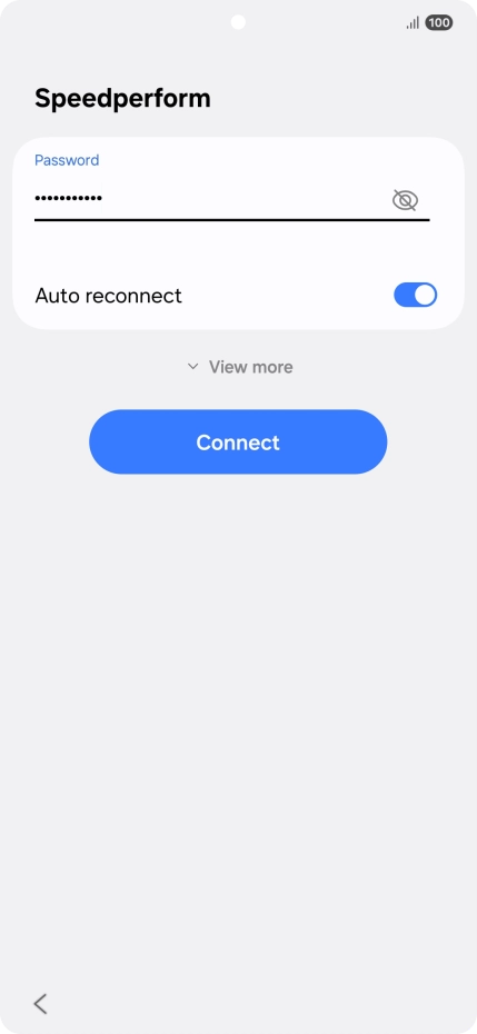 Key in the password for the Wi-Fi network and press Connect.