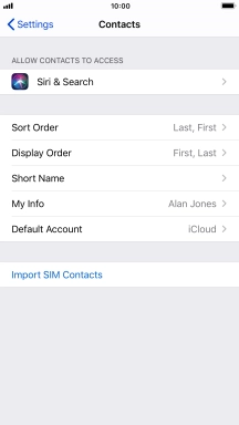 Press Import SIM Contacts.