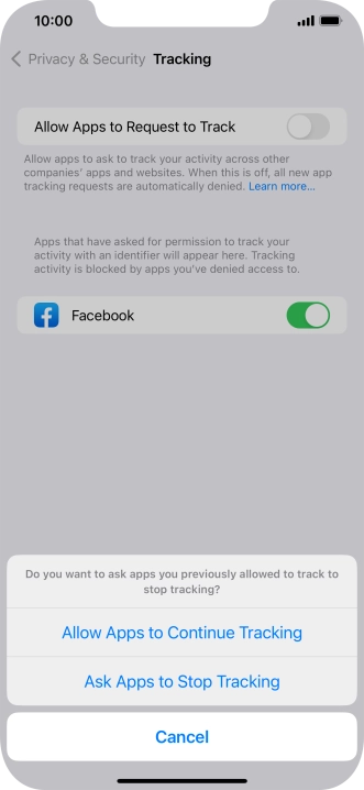 If you turn off the function, press the required setting.