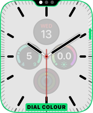 Turn the Digital Crown to change between the different designs. Turn the Digital Crown to change between the different designs.