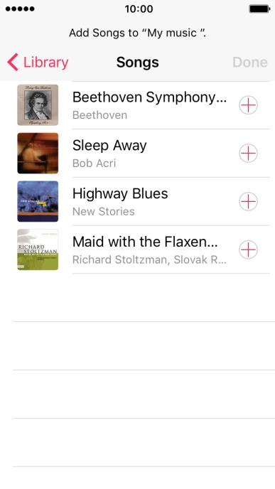 Go to the required category and press the required audio file.