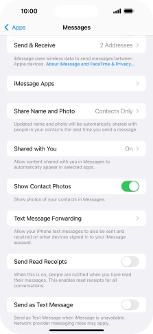 Press the indicator next to 