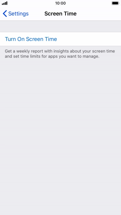 Press Turn On Screen Time.