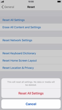 Press Reset All Settings.
