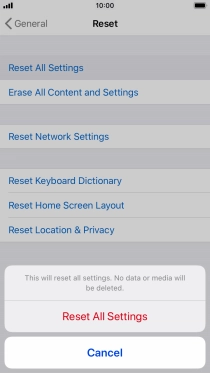 Press Reset All Settings.