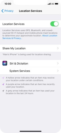 Press the required application.