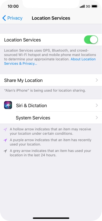 Press the required application.