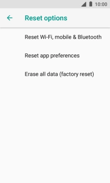 Press Erase all data (factory reset).
