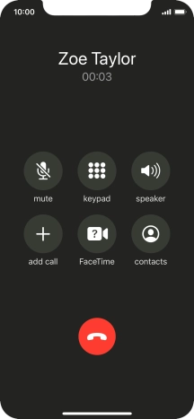 Press the end call icon to end the call.
