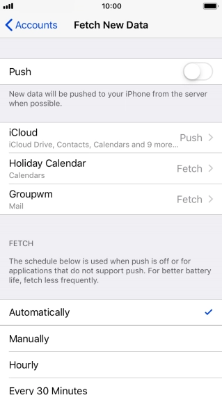 If you turn off the function, press the required setting.