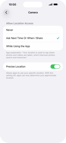 Press the required setting to turn the function on or off. Press the required setting to turn the function on or off.