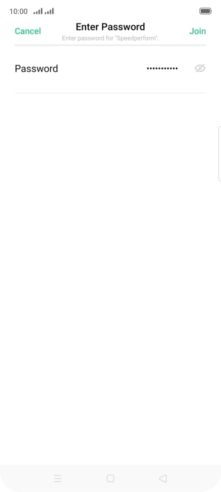 Key in the password for the Wi-Fi network and press Join.