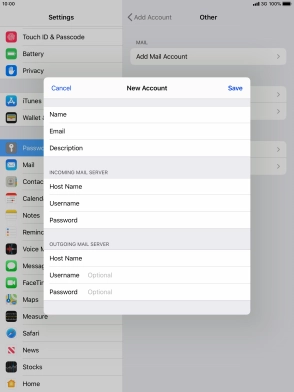 Press Username and key in the username for your email account. Please note that if you're using Vodafone's outgoing server, leave the username field empty. Press Username and key in the username for your email account. Please note that if you're using Vodafone's outgoing server, leave the username field empty.