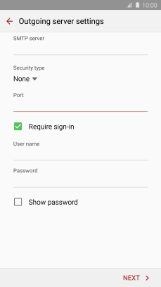 If you turn on SMTP authentication, press the field below 