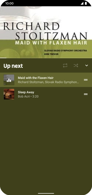 Press the repeat icon to turn the function on or off.