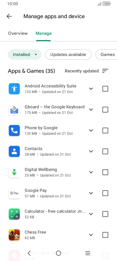 Press the required app.