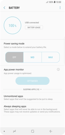 Press the required setting. Press the required setting.