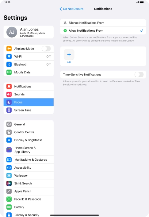 Press the indicator next to 
